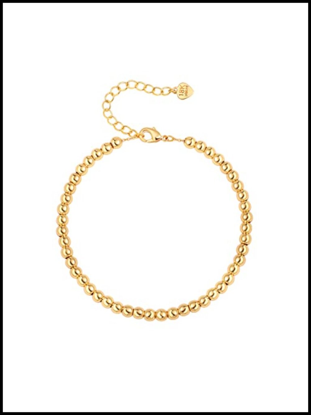 18K Gold Plated Chain Link Bracelet Beaded Layering Jewelry Women